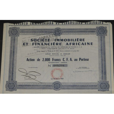 Sté immobilière et Financière Africaine
