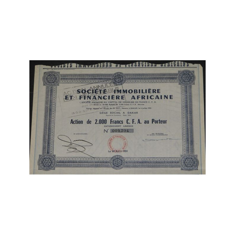 Sté immobilière et Financière Africaine