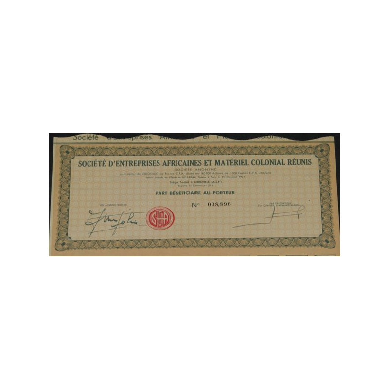 Sté d'Entreprises Africaines et Matériel Colonial Réunis