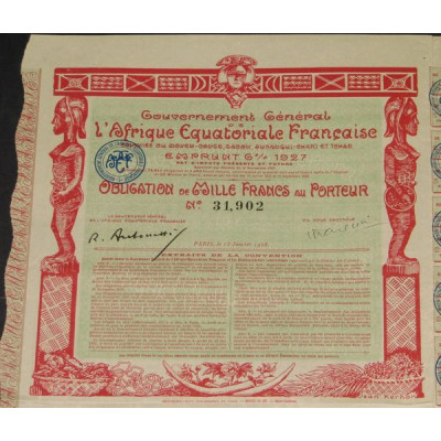 Gvt Général de l'Afrique Equatoriale Française - Emprunt 6 % 1927