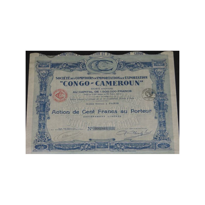Sté des Comptoirs d'Importation et d'Exportation "Congo-Cameroun"