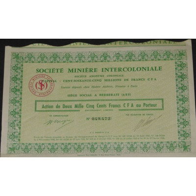 Sté Minière Intercoloniale (verte)