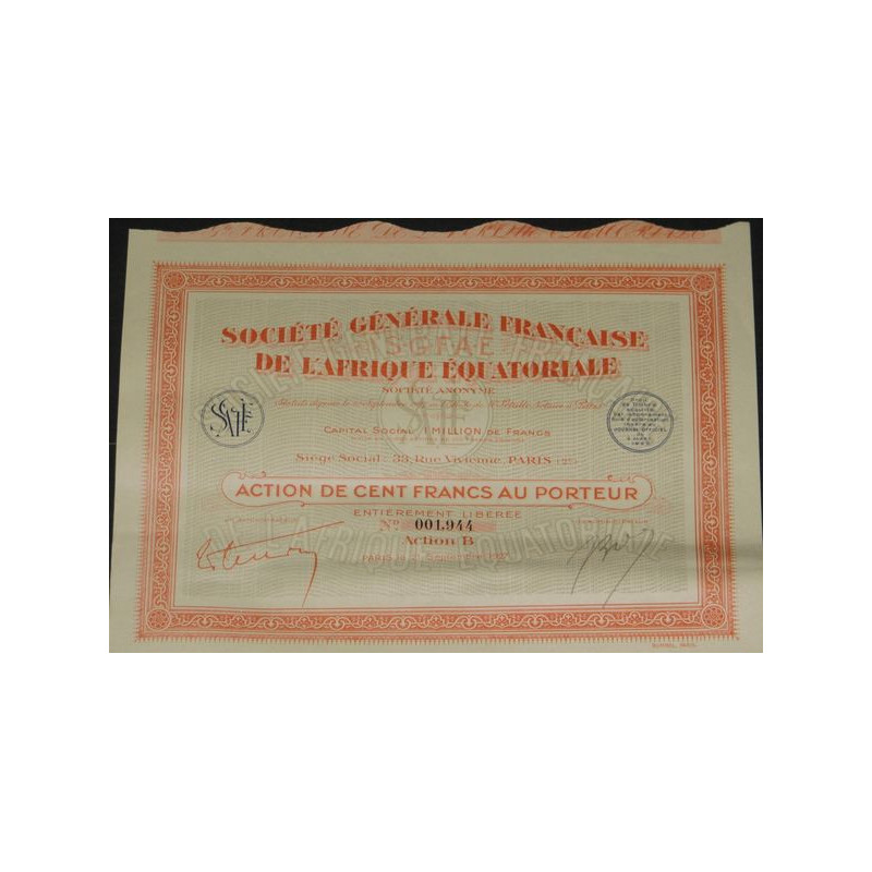 Sté Générale Française de l'Afrique Equatoriale