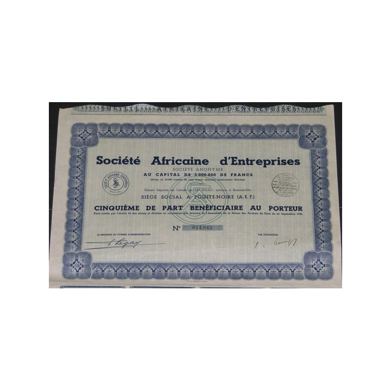 Sté Africaine d'Entreprises