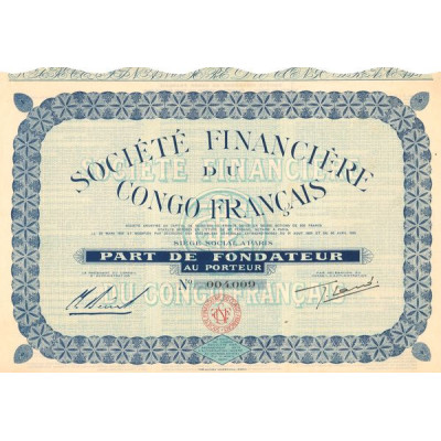 Sté Financière du Congo Français (PF)