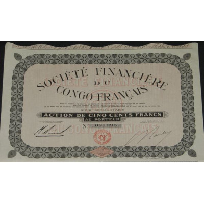 Sté Financière du Congo Français (Act grise)