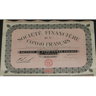 Sté Financière du Congo Français (Act rose)