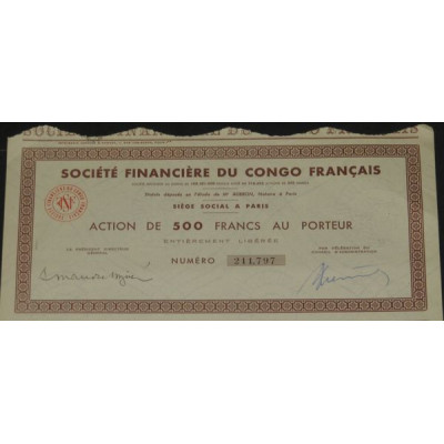 Sté Financière du Congo Français (Act marron)
