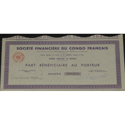 Sté Financière du Congo Français (PB)