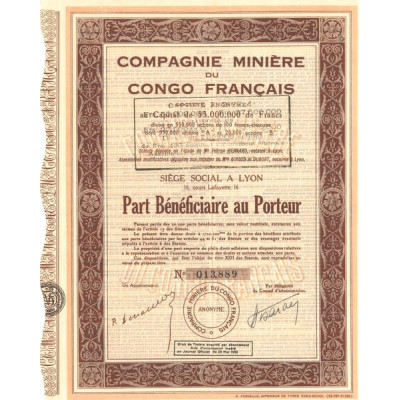 Cie Minière du Congo Français (PB)