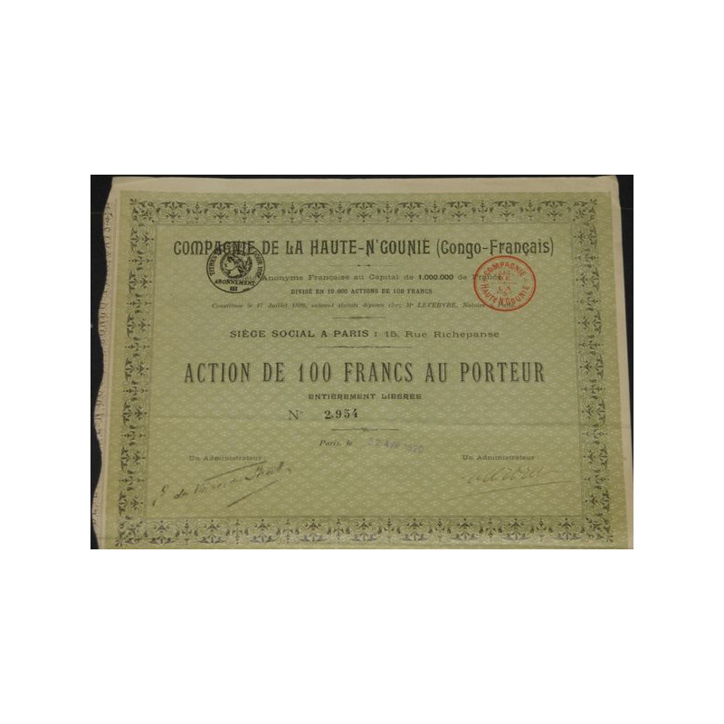 Cie de la Haute-N'Gounié (Congo Français)