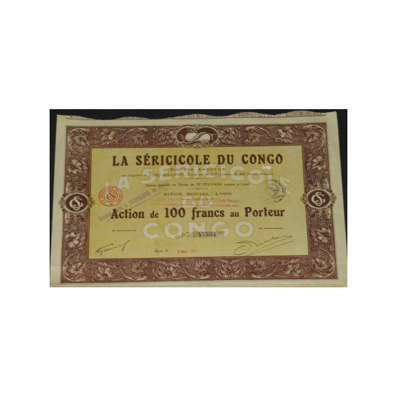 La Séricicole du Congo (Act 100 F)