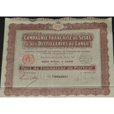 Cie Française du Sisal & des Distilleries du Congo