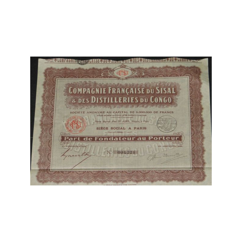 Cie Française du Sisal & des Distilleries du Congo