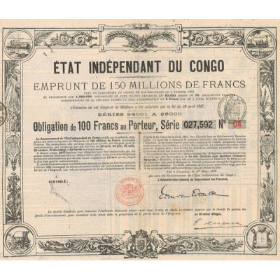 Etat Indépendant du Congo - Emprunt de 150 millions de francs
