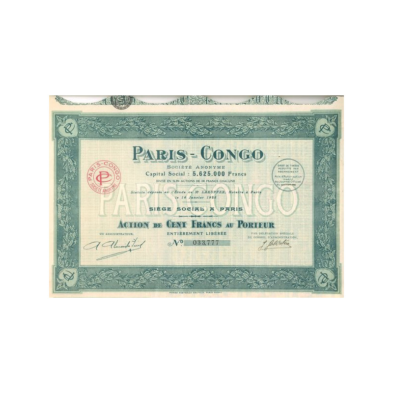 Paris - Congo (Act 100 F)