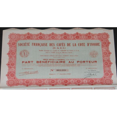 Sté Française des Cafés de la Côte d'Ivoire (C.A.C.I.)