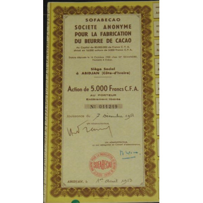 SOFABECAO S.A. pour la Fabrication du Beurre de Cacao