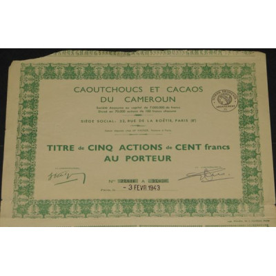 Caoutchoucs et Cacaos du Cameroun (5 Ac)