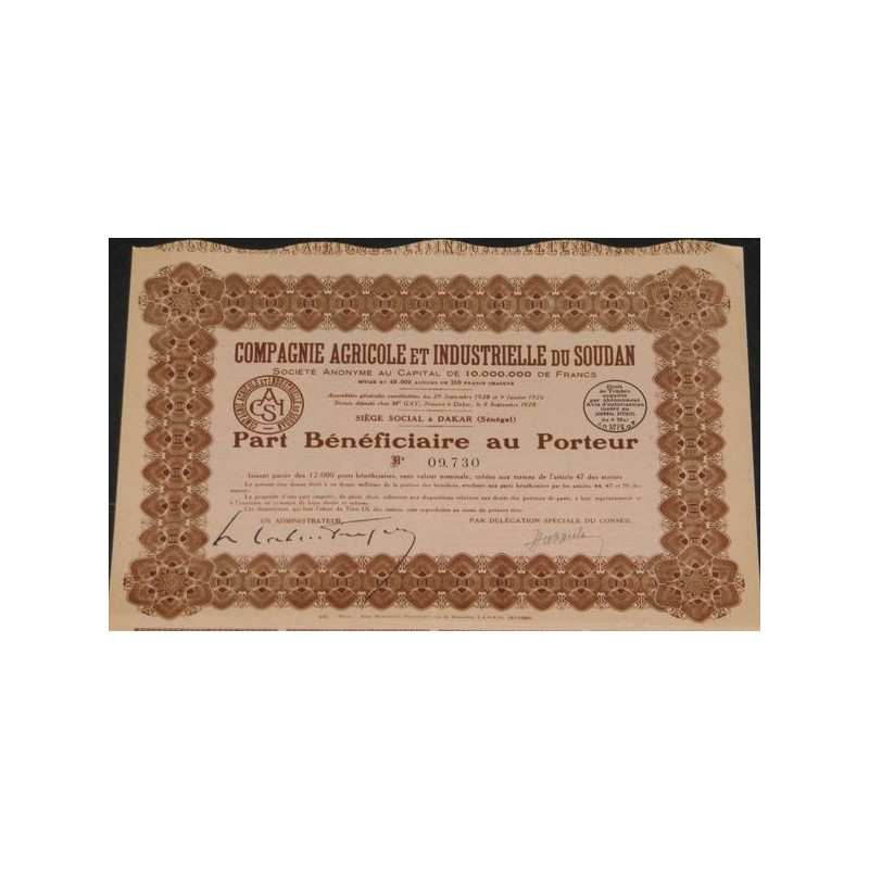 Cie Agricole et Industrielle du Soudan