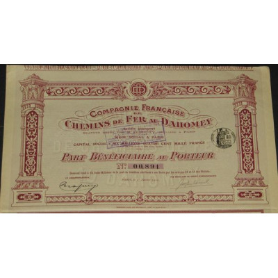 Cie Française de Chemin de Fer au Dahomey