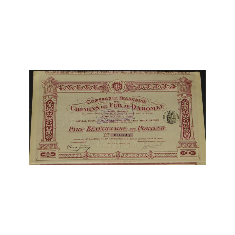 Cie Française de Chemin de Fer au Dahomey