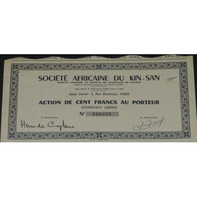 Sté Africaine du Kin-San
