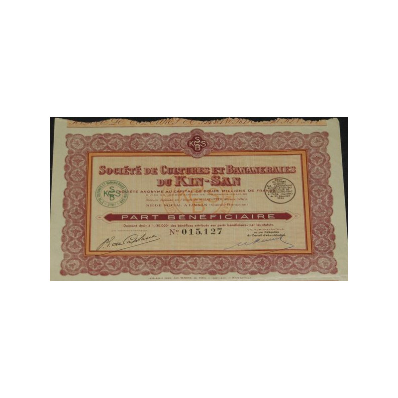 Sté de Cultures et Bananeraies du Kin-San