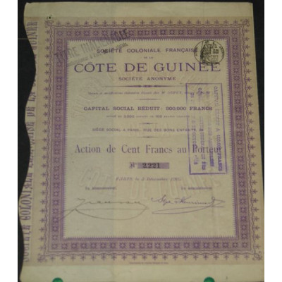 Sté Coloniale Française de la Côte de Guinée