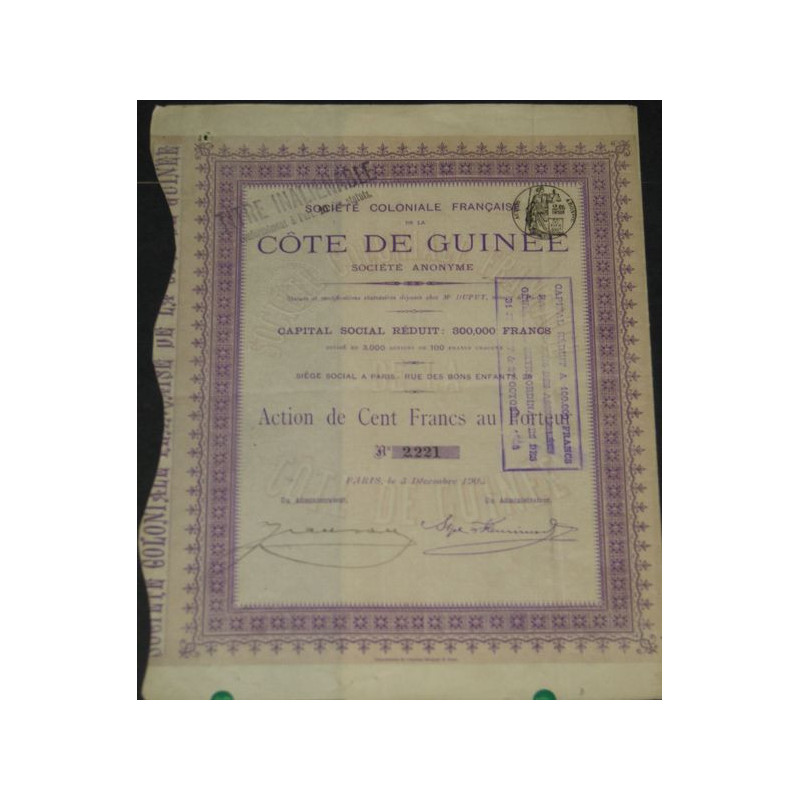 Sté Coloniale Française de la Côte de Guinée