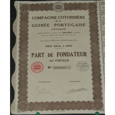 Cie Cotonnière de la Guinée Portugaise (Cotongué)