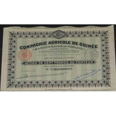 Cie Agricole de Guinée (Bananeraies de Foulaya)