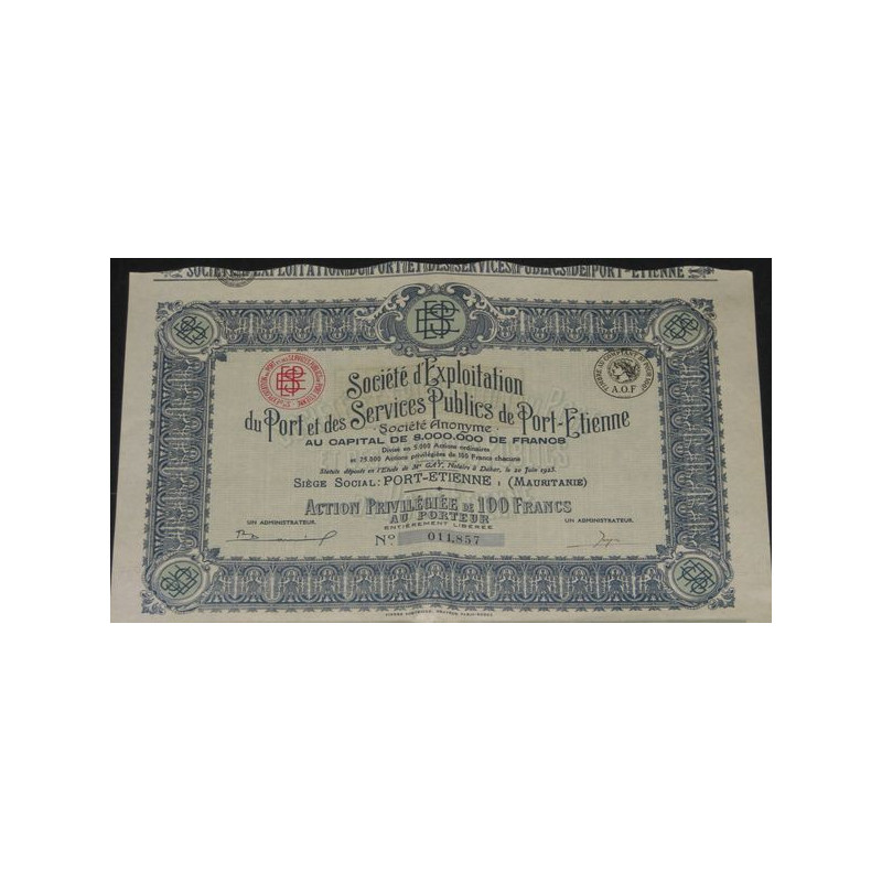 Sté d'Exploitation du Port et des Services Publics de Port-Etienne