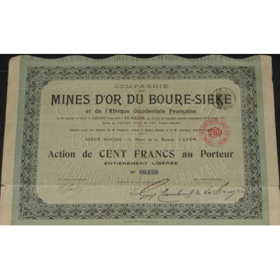 Cie des Mines d'Or du Bouré-Siéké et de l'Afrique Occidentale Française (Act)