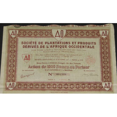 Sté de Plantations et Produits Dérivés de l'Afrique Occidentale