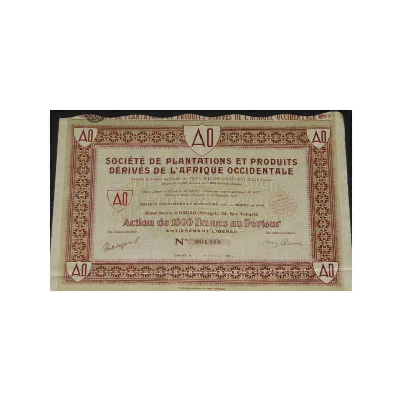 Sté de Plantations et Produits Dérivés de l'Afrique Occidentale