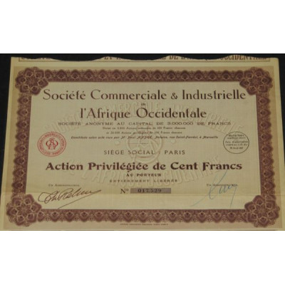 Sté Commerciale & Industrielle de l'Afrique Occidentale (Act Privil)