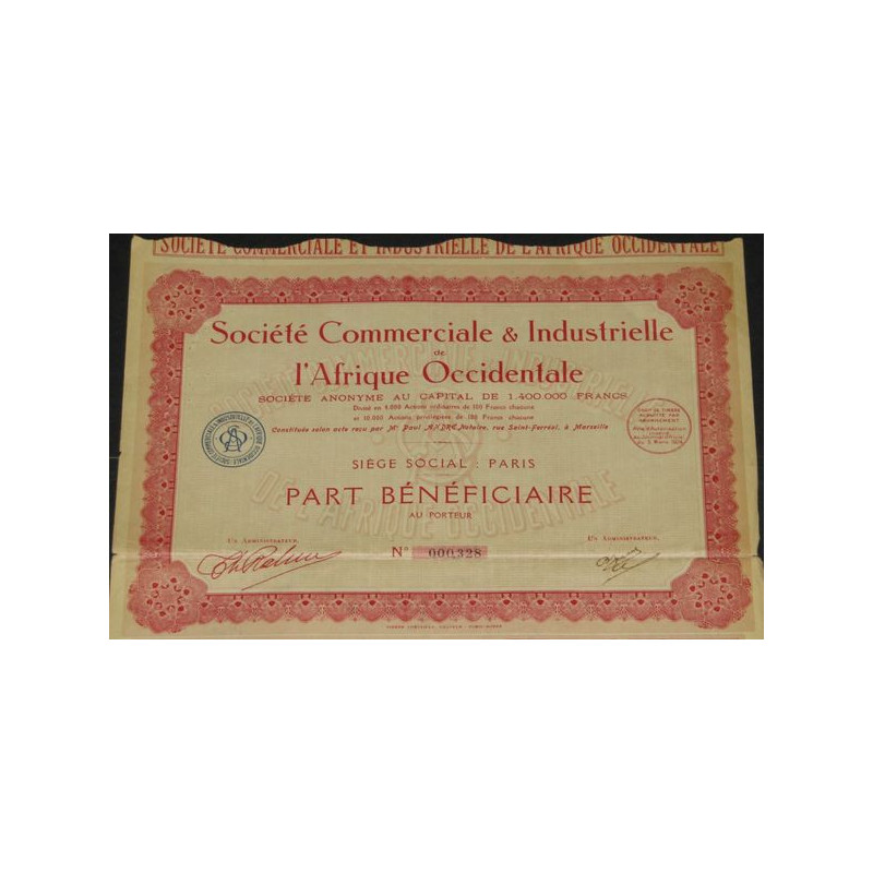 Sté Commerciale & Industrielle de l'Afrique Occidentale (PB)