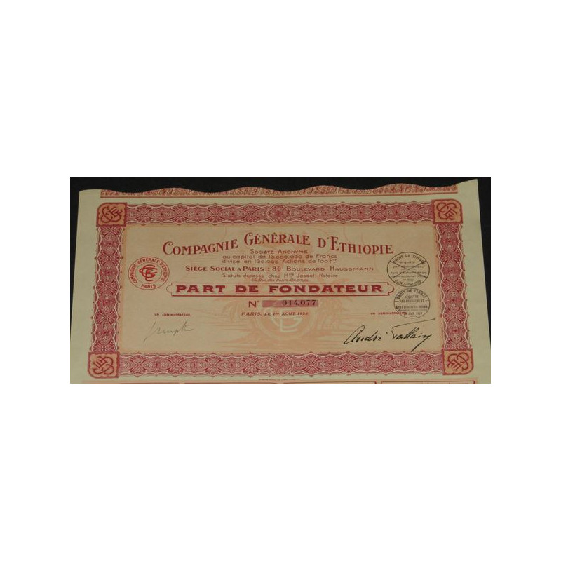 Cie générale d'Ethiopie (PF)