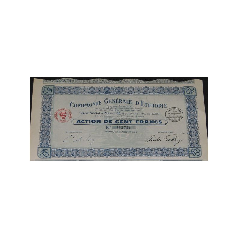 Cie générale d'Ethiopie (Act)