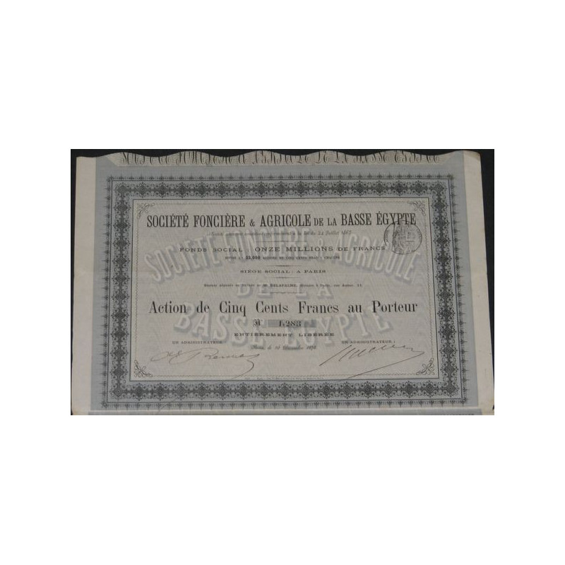 Sté Foncière & Agricole de la Basse Egypte