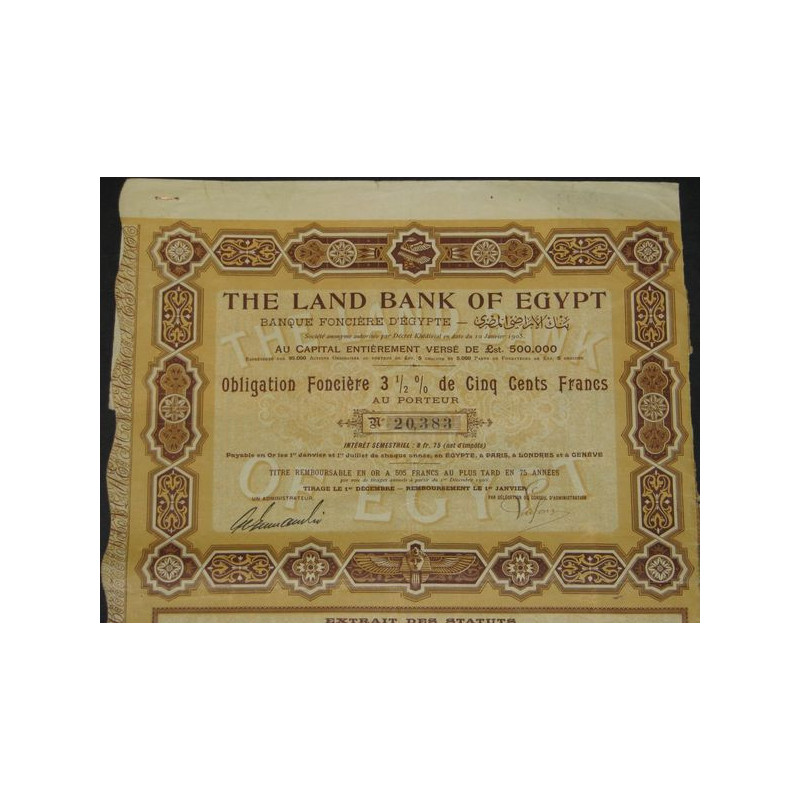 The Land Bank of Egypt (Obl 3 1/2 %)