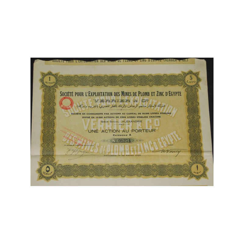 Sté pour l'Exploitation des Mines de Plomb et Zinc d'Egypte