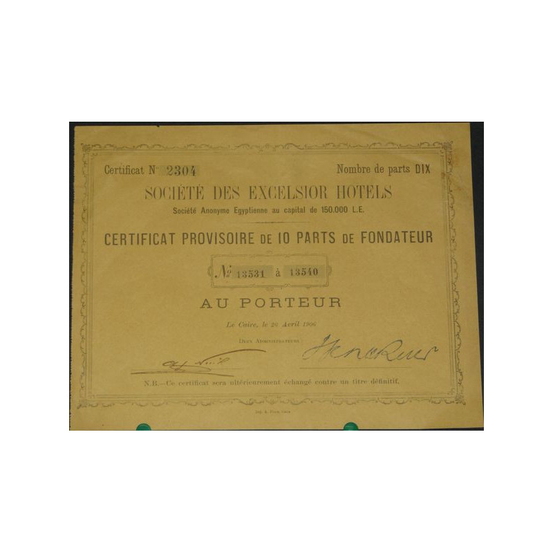 Sté des Excelsiors Hôtels