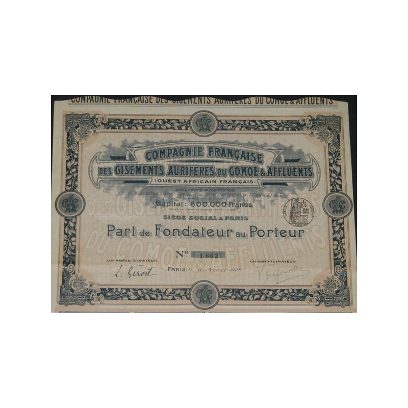 Cie Française des Gisements Aurifères du Comoé & Affluents (PF)