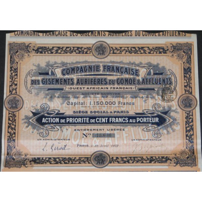 Cie Française des Gisements Aurifères du Comoé & Affluents (Act Prior)