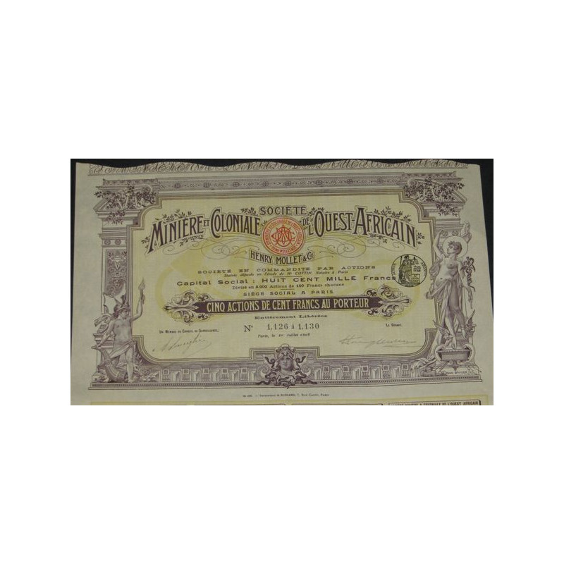 Sté Minière et Coloniale de l'Ouest Africain (5 Act)