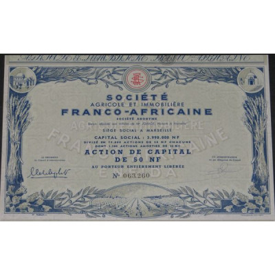 Sté Agricole et Immobilière Franco-Africaine (Act Cap)