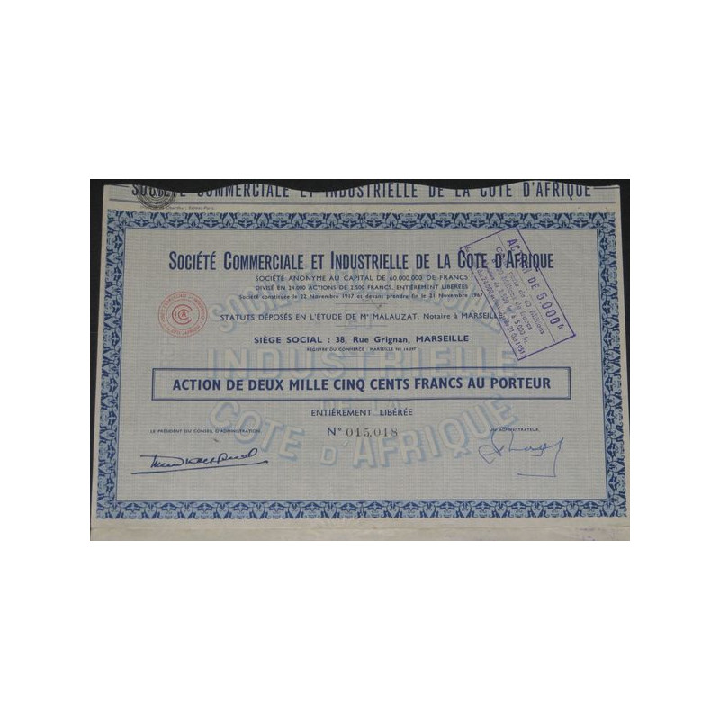 Sté Commerciale et Industrielle de la Cote d'Afrique