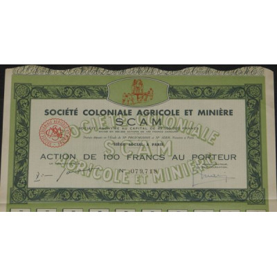 Sté Coloniale Agricole et Minière SCAM (Act)